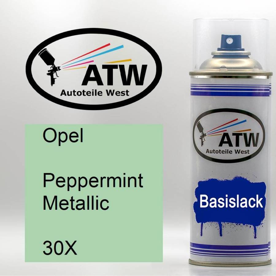 Opel, Peppermint Metallic, 30X: 400ml Sprühdose, von ATW Autoteile West.